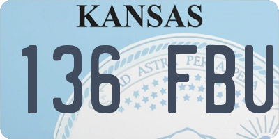 KS license plate 136FBU