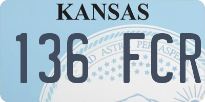 KS license plate 136FCR
