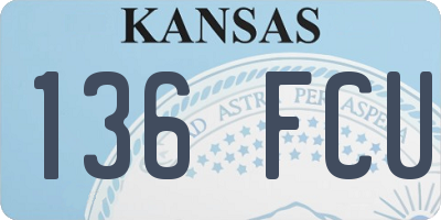 KS license plate 136FCU