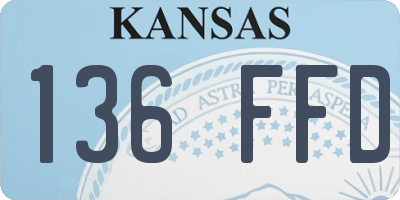 KS license plate 136FFD
