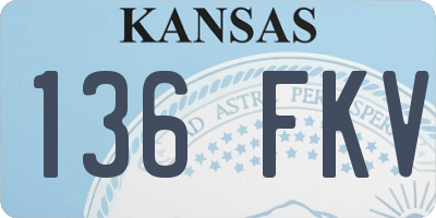 KS license plate 136FKV