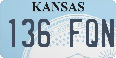 KS license plate 136FQN