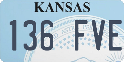 KS license plate 136FVE
