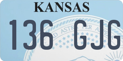 KS license plate 136GJG