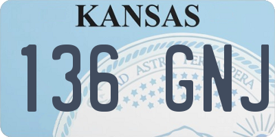 KS license plate 136GNJ