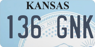 KS license plate 136GNK