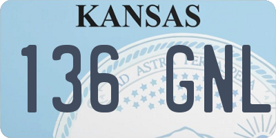 KS license plate 136GNL