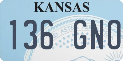 KS license plate 136GNO
