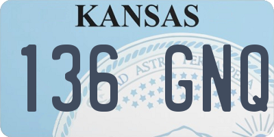 KS license plate 136GNQ