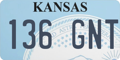KS license plate 136GNT