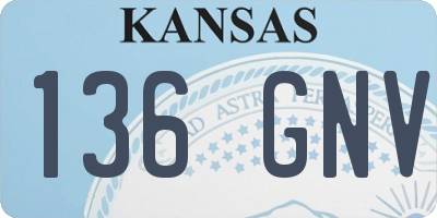 KS license plate 136GNV