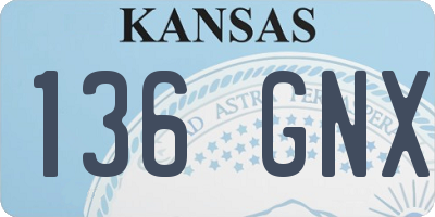 KS license plate 136GNX