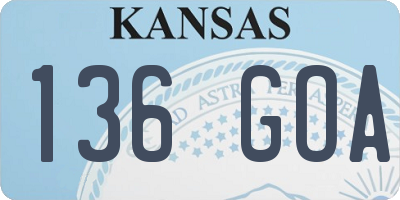 KS license plate 136GOA
