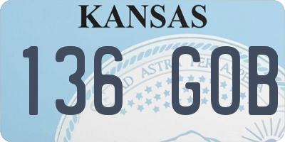 KS license plate 136GOB
