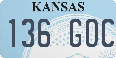 KS license plate 136GOC