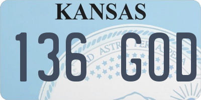 KS license plate 136GOD