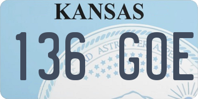 KS license plate 136GOE