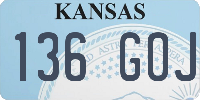KS license plate 136GOJ