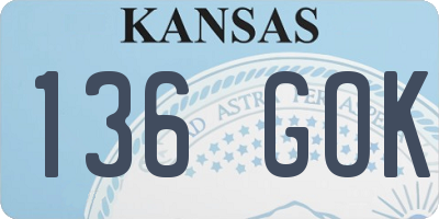 KS license plate 136GOK