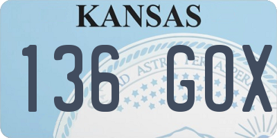 KS license plate 136GOX