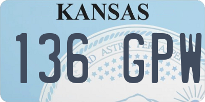 KS license plate 136GPW