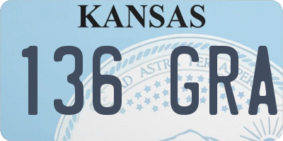KS license plate 136GRA