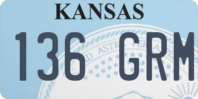 KS license plate 136GRM