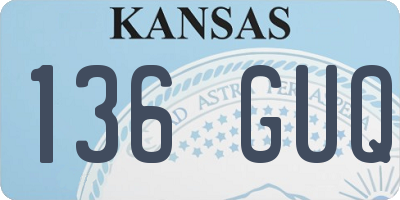 KS license plate 136GUQ
