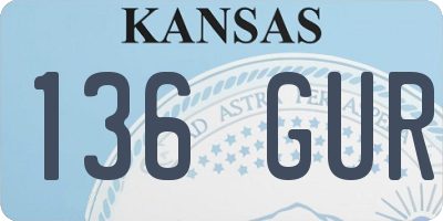 KS license plate 136GUR