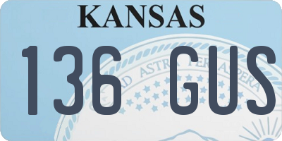 KS license plate 136GUS