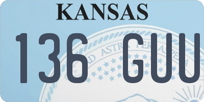 KS license plate 136GUU