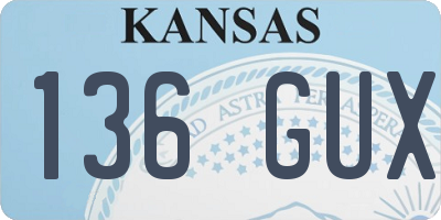KS license plate 136GUX
