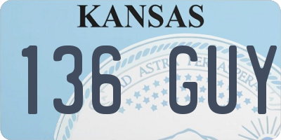 KS license plate 136GUY