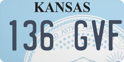KS license plate 136GVF