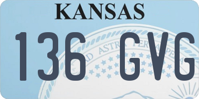 KS license plate 136GVG