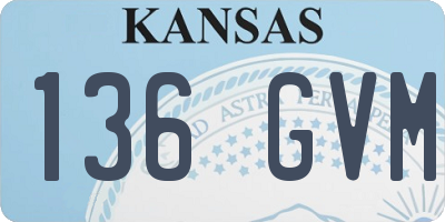 KS license plate 136GVM