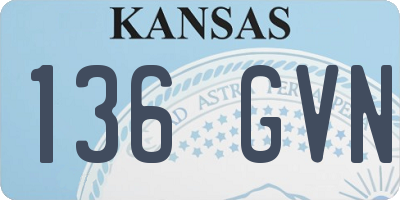 KS license plate 136GVN