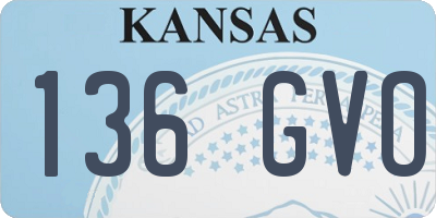 KS license plate 136GVO