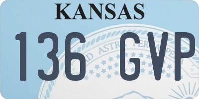 KS license plate 136GVP