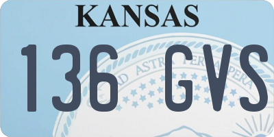 KS license plate 136GVS