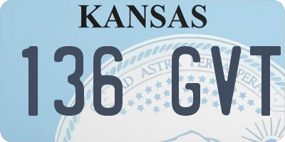 KS license plate 136GVT