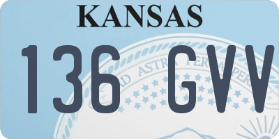 KS license plate 136GVV