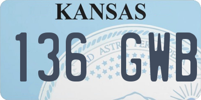 KS license plate 136GWB