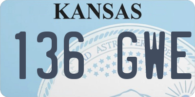 KS license plate 136GWE