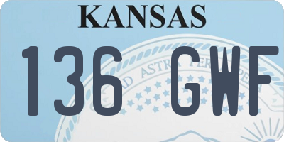 KS license plate 136GWF