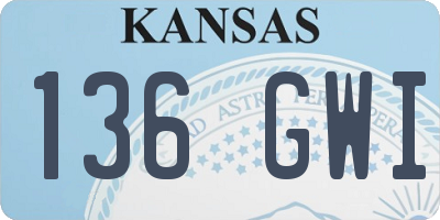 KS license plate 136GWI