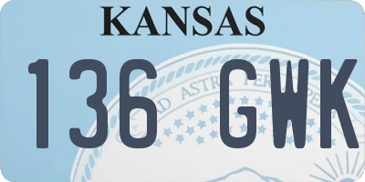 KS license plate 136GWK