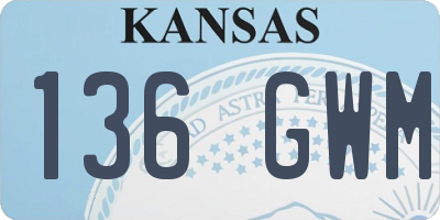 KS license plate 136GWM