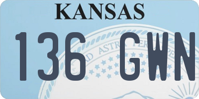 KS license plate 136GWN