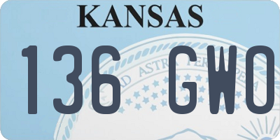 KS license plate 136GWO